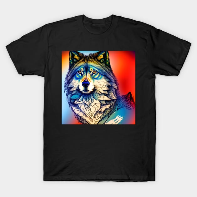 Spirit Guide Wolf T-Shirt by Obotan Mmienu